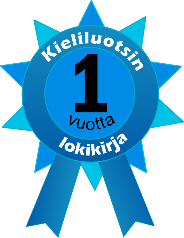 Kieliluotsin lokikirjan 1. vuosipäivä